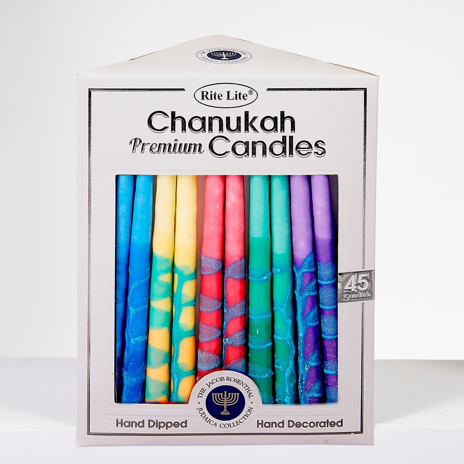 CHANUKAH CANDLES, PREMIUM, HAND CRAFTED, MULTI, 45/GIFT BOX
