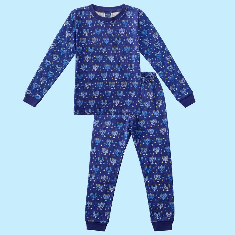 CHANUKAH KIDS PAJAMAS, 100% COTTON, SIZE S (6-8), CARDED