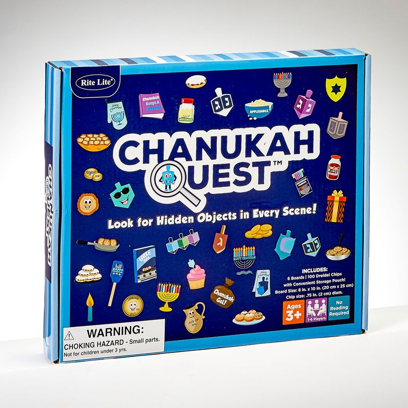 CHANUKAH QUEST™ GAME, 6 BOARDS 8" x 10",100 CHIPS, BAG, COLORBOX