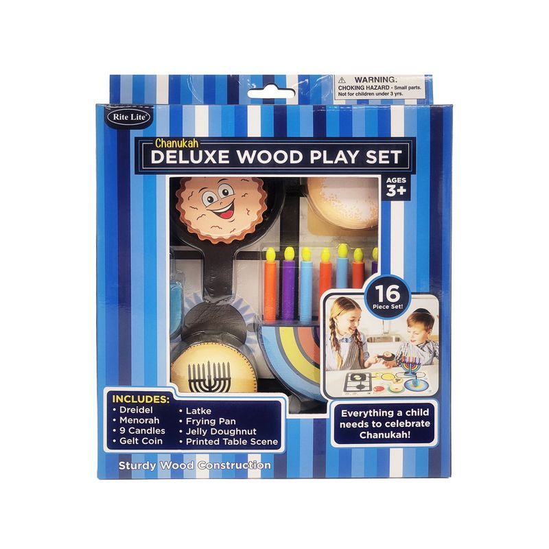 CHANUKAH DELUXE CHILDRENS PLAY SET,WOOD,16PCS,9 x 10,COLOR BOX