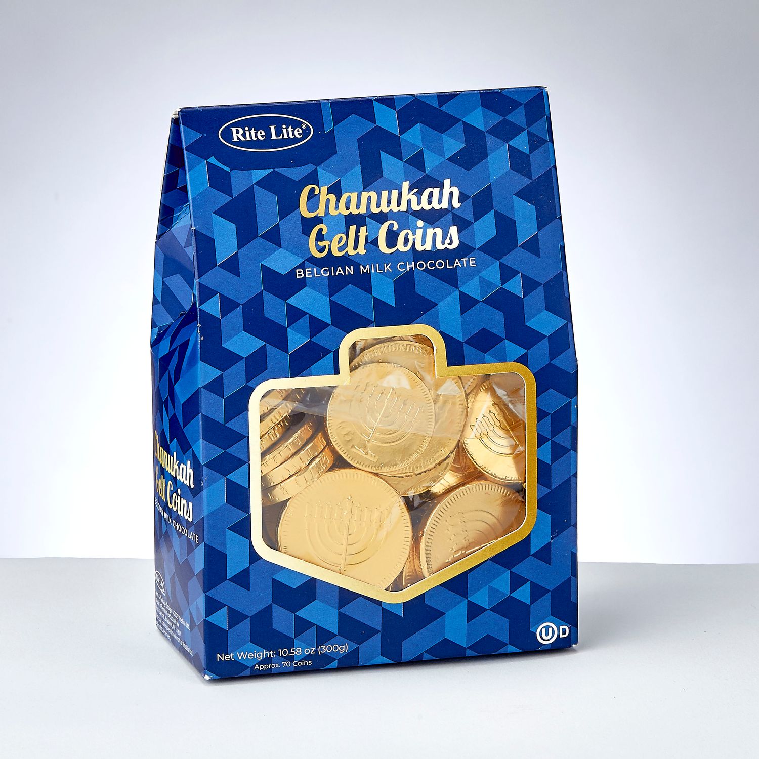 CHANUKAH GELT,MILK BELGIAN CHOC COINS,10.58OZ,APP 70/GFTBX