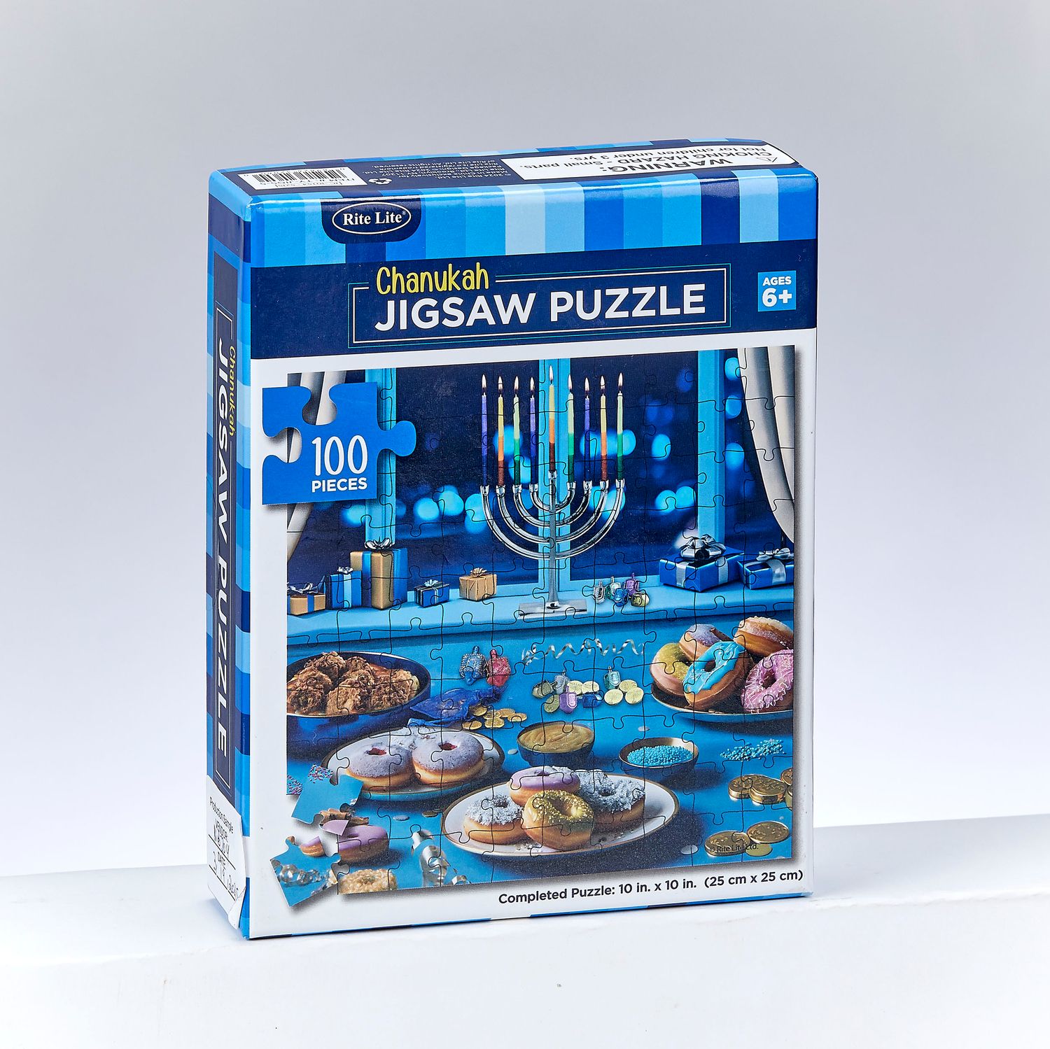 CHANUKAH JIGSAW PUZZLE,"CHANUKAH SCENE",10" X 10",100 PC/COLORBOX