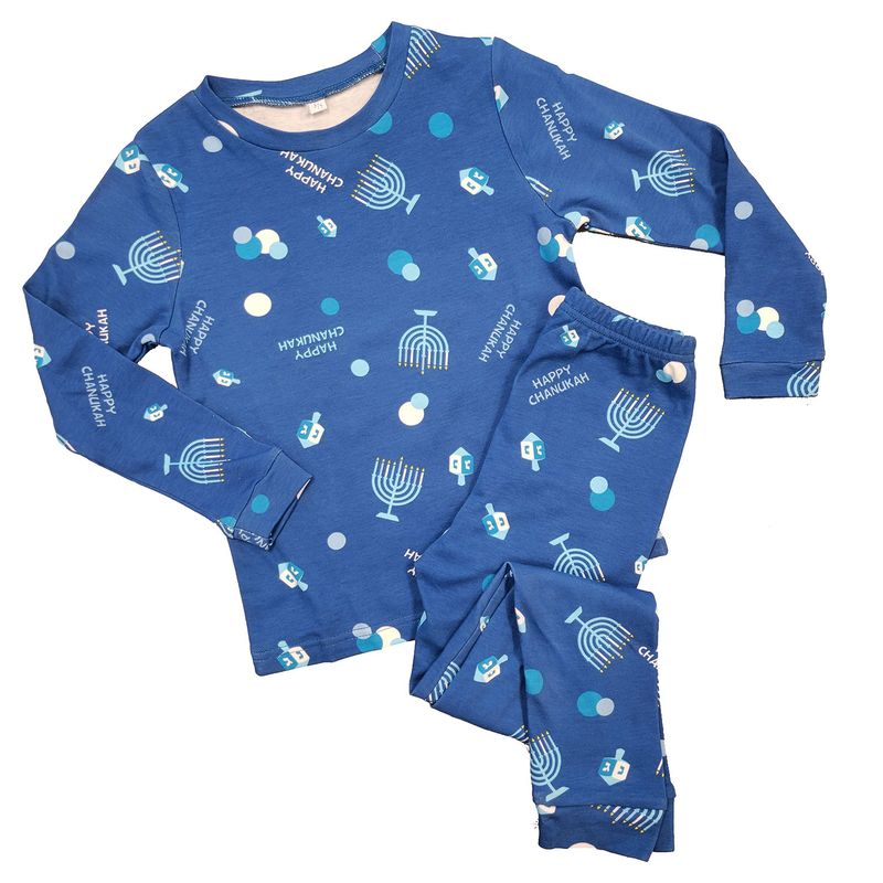 CHANUKAH KIDS PAJAMAS, 100% COTTON , SIZE S (6-8), BAG