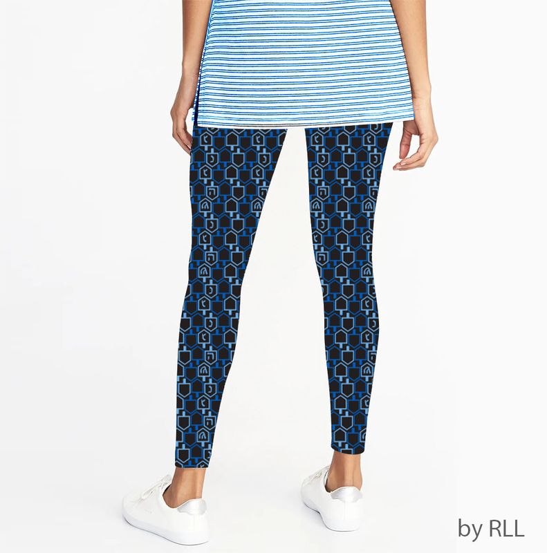 CHANUKAH LEGGINGS, "DREIDELS", POLY, ADULT, ONE SIZE, CARDED