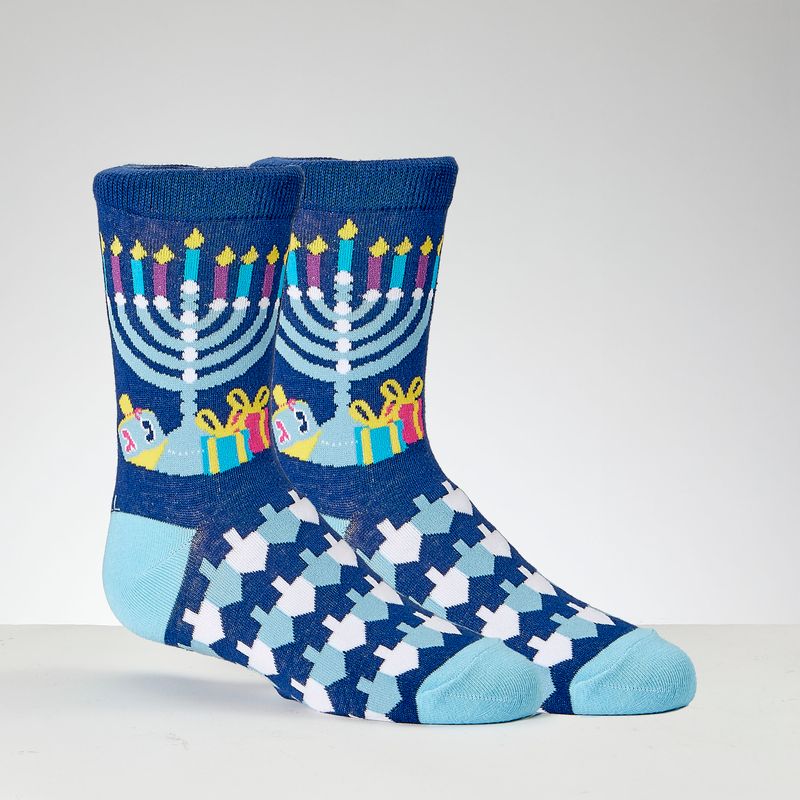 CHANUKAH SOCKS,"UGLY SWEATER",COTTON BLEND,YOUTH CREW, CARDED