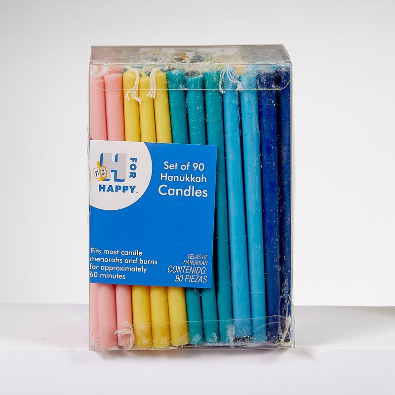 DELUXE CHANUKAH CANDLES VALUE PACK, MULTI COLOR, 5", 90/BOX