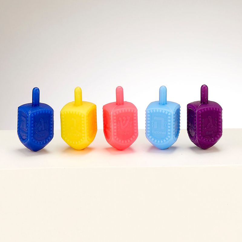 DREIDELS, PLASTIC, ASSORTED COLORS, MEDIUM, 1.75"H, 100/CLR BOX