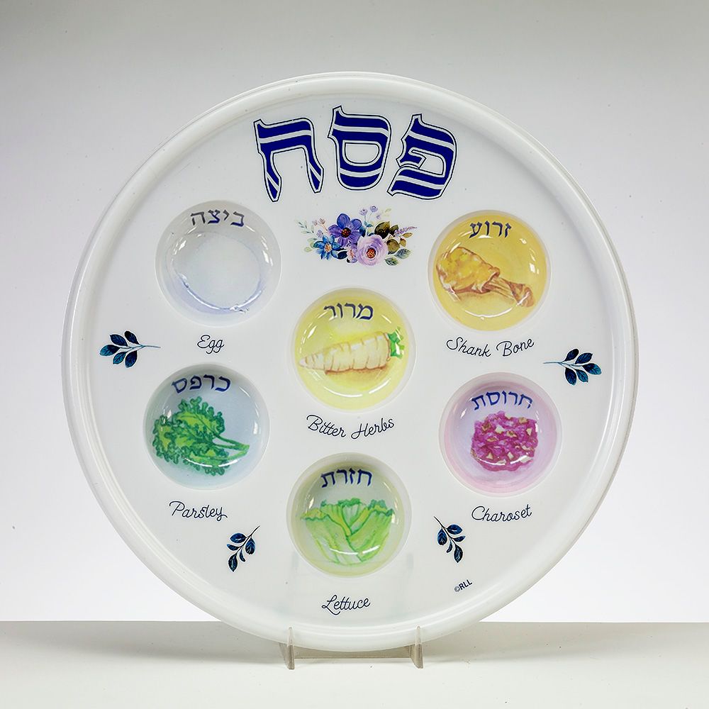 DISPOSABLE SEDER PLATE, "CLASSIC", PLASTIC, 10.5", LABEL