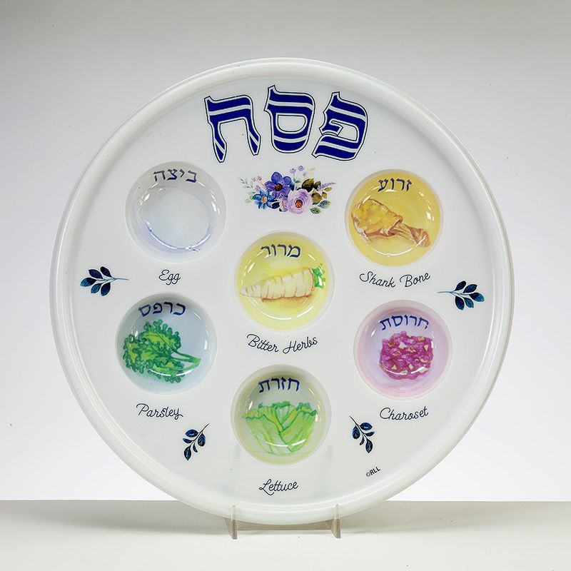 DISPOSABLE SEDER PLATE, "CLASSIC", PLASTIC, 10.5", LABEL