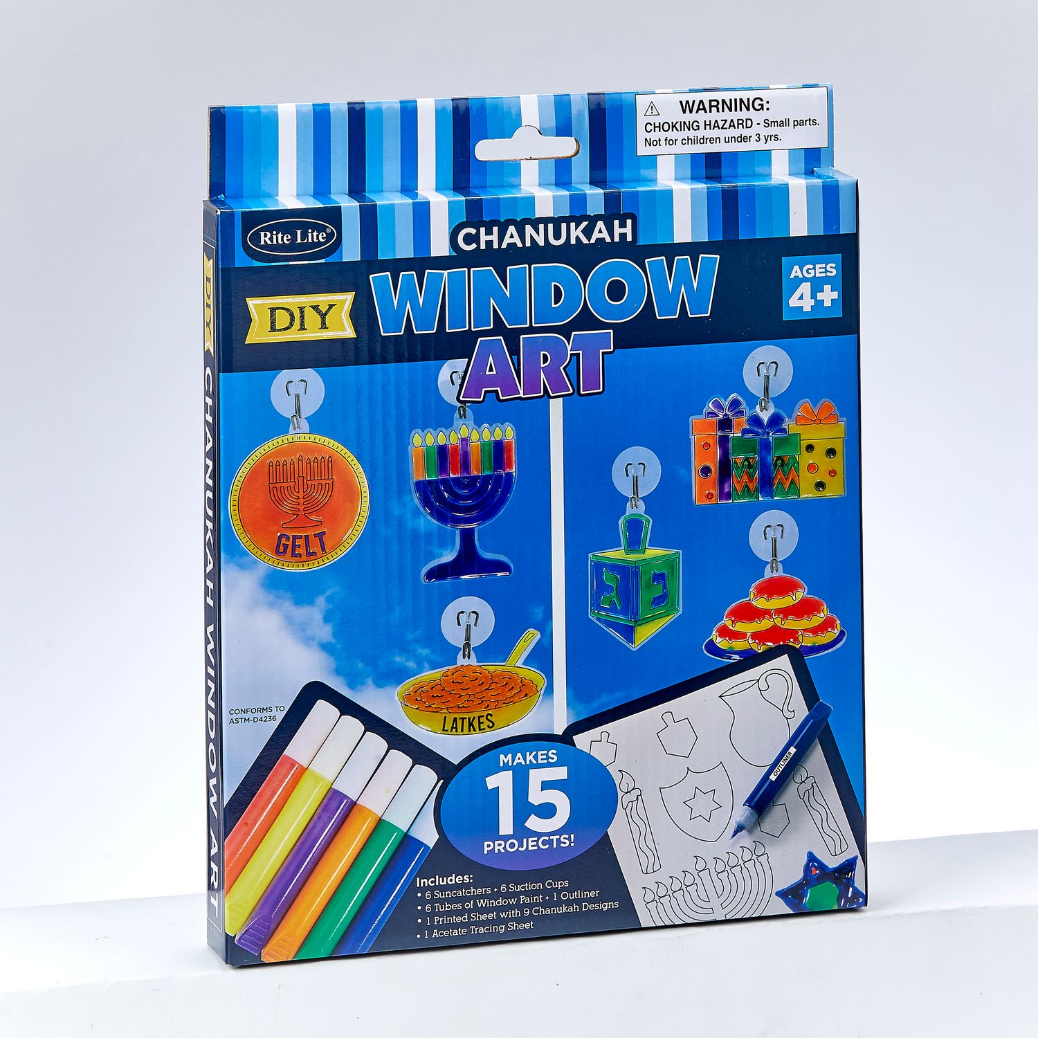 DIY CHANUKAH WINDOW ART, 8" x 10", COLOR BOX