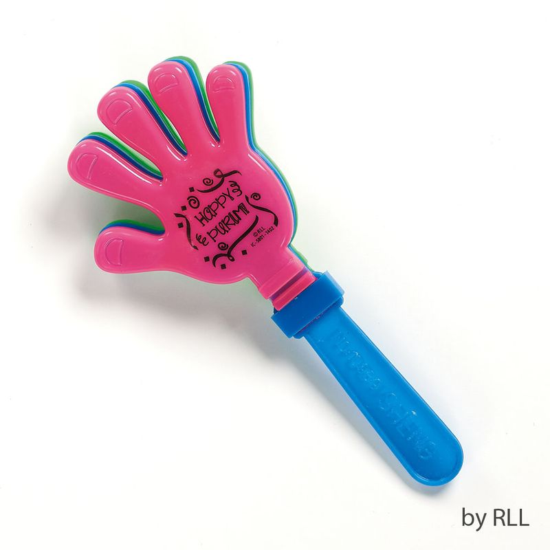 HAPPY PURIM GRAGGERS,HAND CLAPPING, PLASTIC, 8", 24/DISPLAY