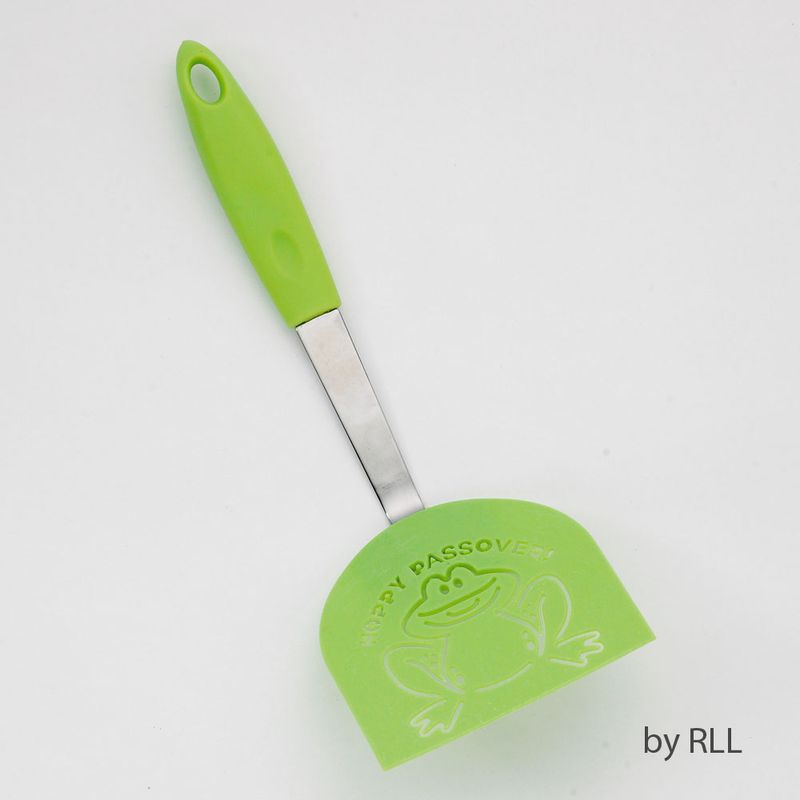 HOPPY PASSOVER FROG SPATULA, NYLON &amp; S/S, 12", HANGTAG
