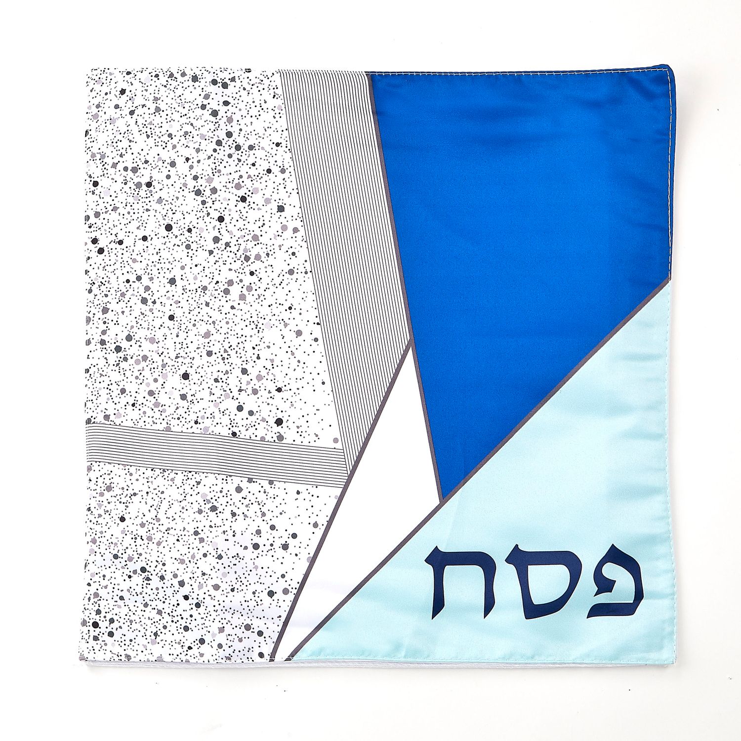 MATZAH COVER, "GEOMETRIC", PRINTED MATTE SATIN, 13" SQUARE, BAG