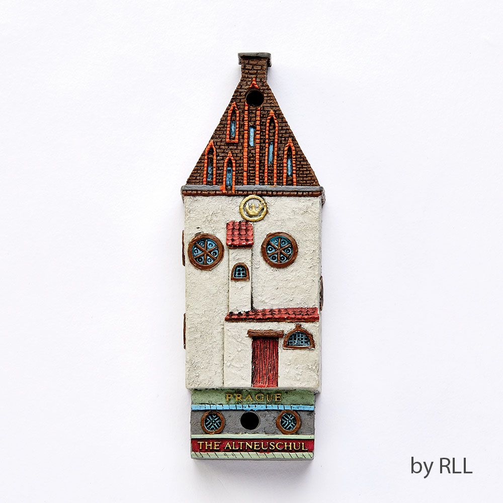 MEZUZAH SYN THE ALTNEUSCHUL-PRAGUE, RESIN, 4 1/2"