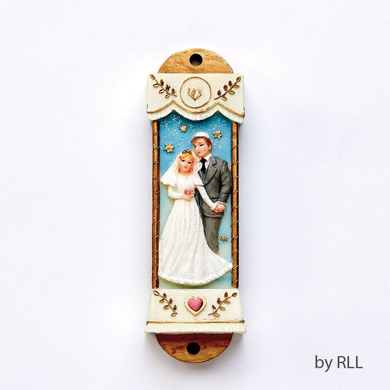 MEZUZAH, WEDDING, RESIN, 4 1/4"