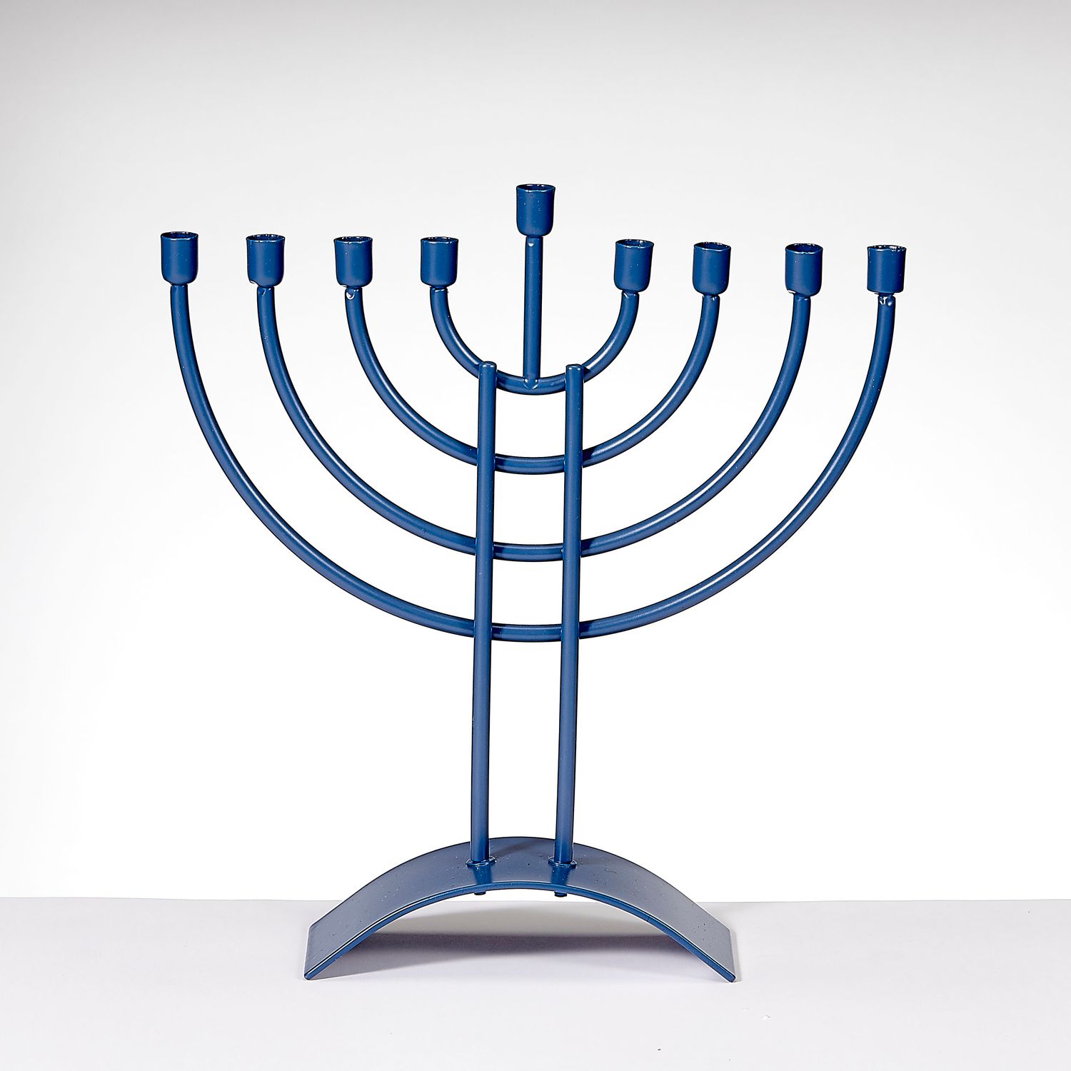 MENORAH,"TRADITIONAL",STEEL,MATTE SLATE BLUE FINISH,8"x9",TAG