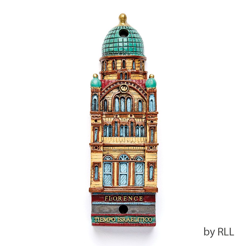 MEZUZAH, FLORENCE SYNAGOGUE REPLICA, RESIN, 4 3/4"