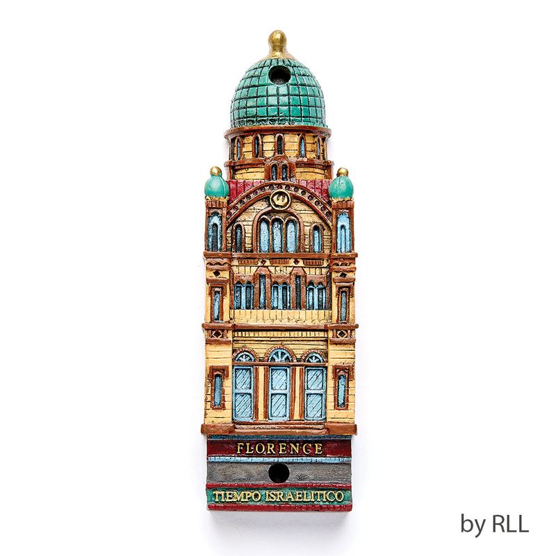 MEZUZAH, FLORENCE SYNAGOGUE REPLICA, RESIN, 4 3/4"