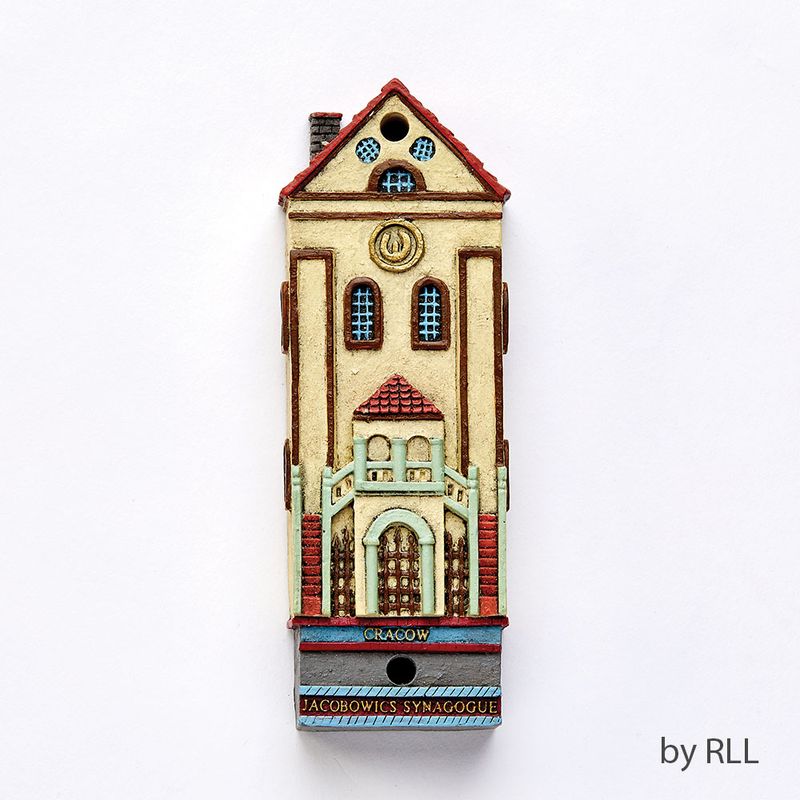 MEZUZAH, JACOBOWICS SYNAGOUE CRACOW, RESIN, 4 1/2"