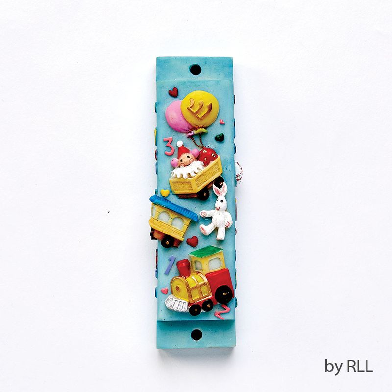 MEZUZAH, TOYS &amp; BALLOONS, RESIN, 4 1/4"