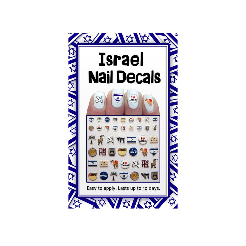 MIDRASH MANICURES ISRAEL NAIL DECALS , INCL 46 DECALS