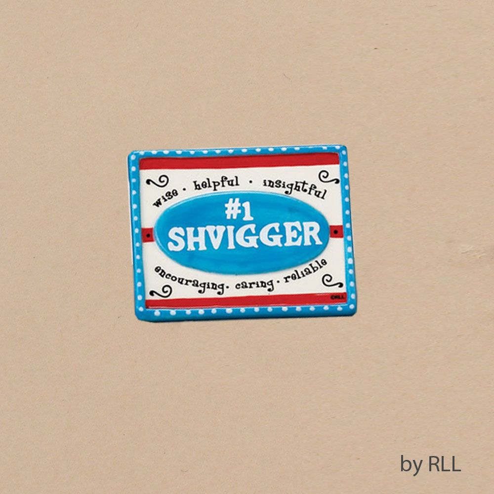 MUGGABLES(™) MAGNET, #1 SHVIGGER, HANDPAINTED CERAM, CARDED