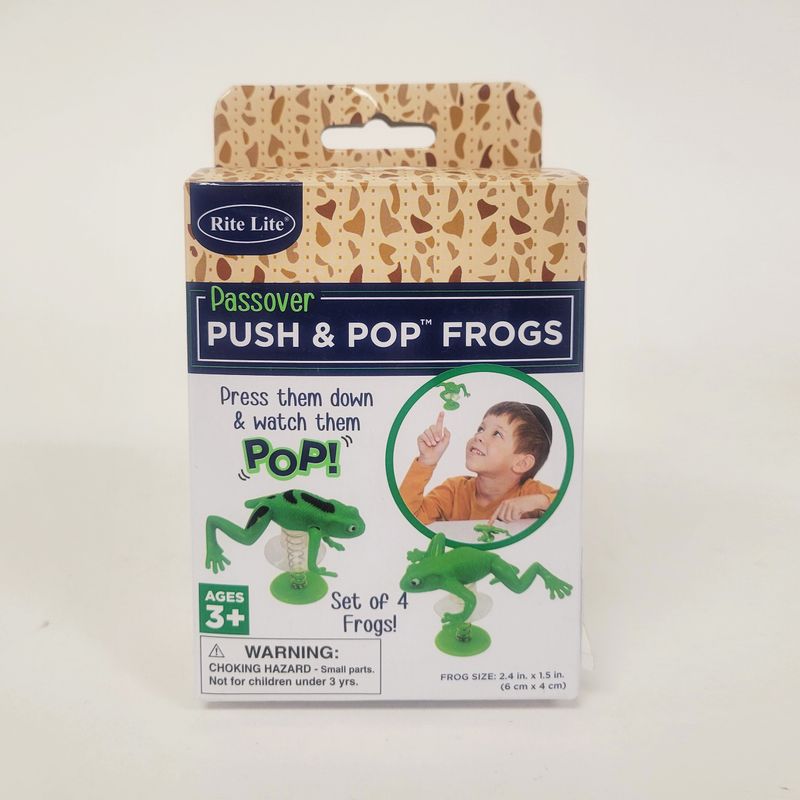 PASSOVER "PUSH'N'POP" FROGS™,PLASTIC, 2.25", SET OF 4/COLOR BOX