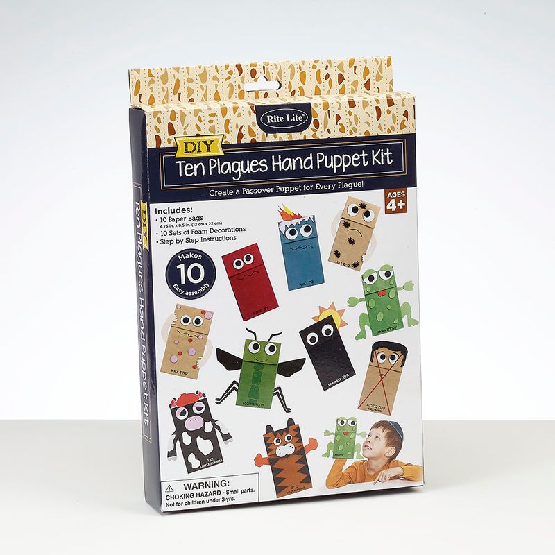 PASSOVER 10 PLAGUES PUPPET KIT, 8.5", 10 BAGS/BOX