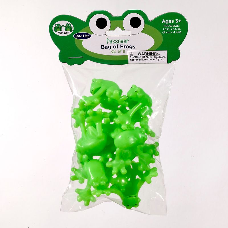 PASSOVER BAG OF FROGS, PLASTIC, 1.5", 8/BAG