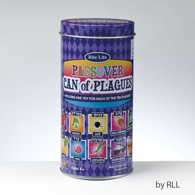 PASSOVER CAN OF PLAGUES, 6" x 3", COLLECTIBLE TIN