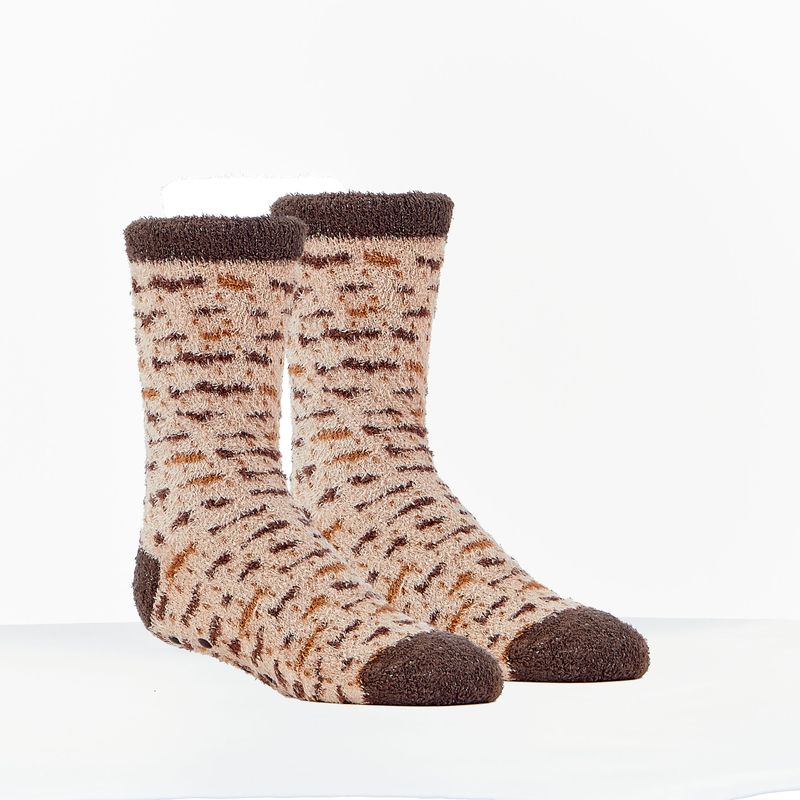 PASSOVER YOUTH COZY SLIPPER SOCKS, "MATZAH PATTERN", POLY, CARDED
