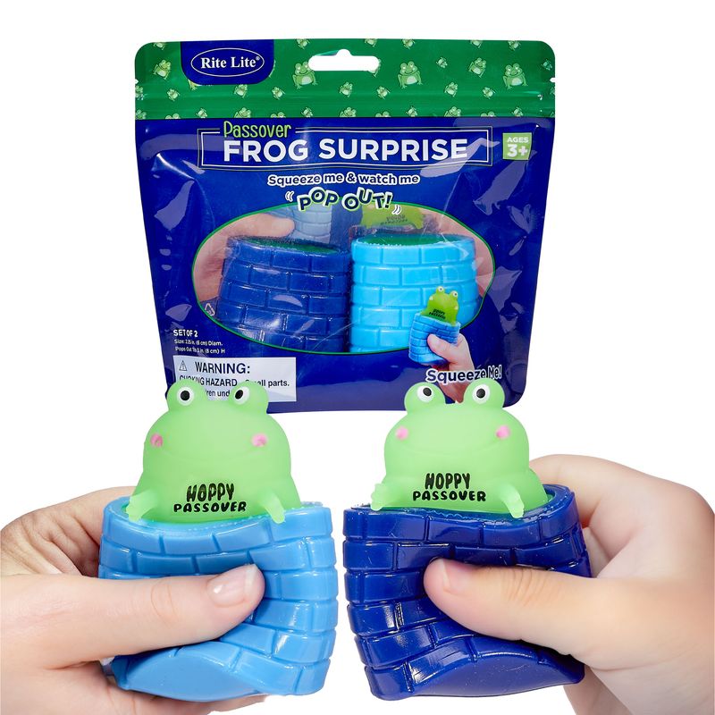PASSOVER "FROG SURPRISE", RUBBER, 3.25", 2PC/COLOR POLYBAG
