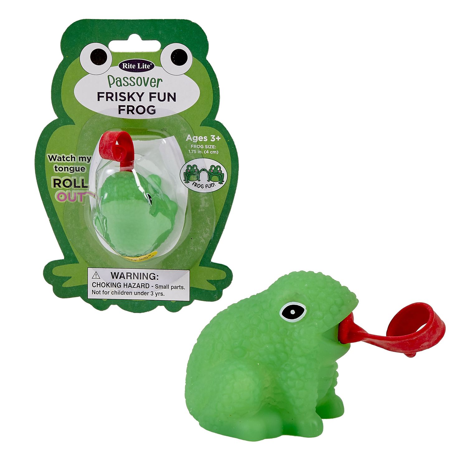 PASSOVER "FRISKY FUN FROG", PVC, 1.75" CARDED