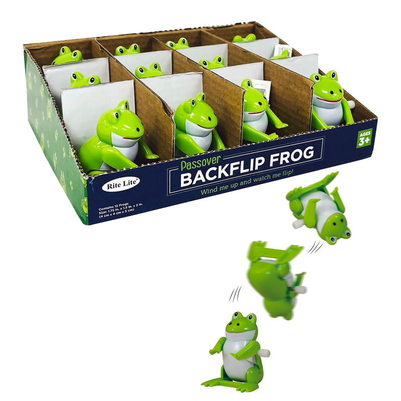 PASSOVER BACKFLIP FROG, PLASTIC, 1.75"L x 2.25"H, 12/DISPLAY