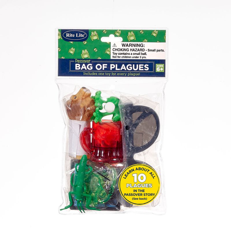 PASSOVER BAG OF PLAGUES, PLASTIC, 8.4" H, VINYL BAG