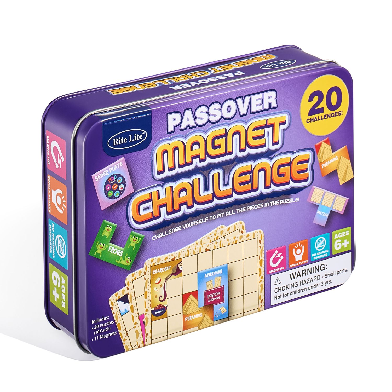 PASSOVER MAGNET CHALLENGE GAME, 6.25" X 4.5", COLLECTIBLE TIN