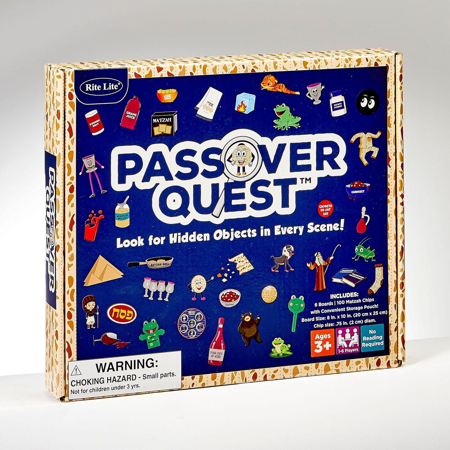 PASSOVER QUEST™ GAME, 6 BOARDS 8" x 10",100 CHIPS/BAG, COLORBOX