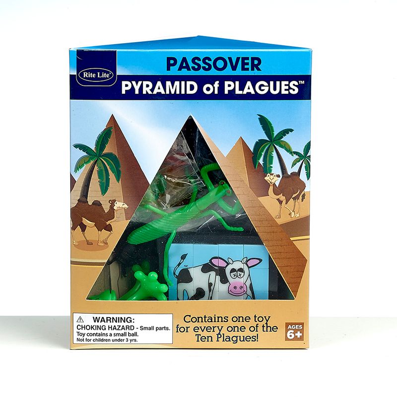 PASSOVER PYRAMID OF PLAGUES™,PLASTIC, 10 PLAGUES IN 6" COLORBOX