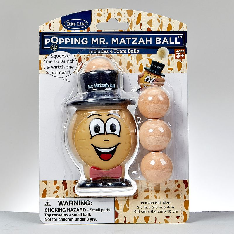 POPPING MR. MATZAH BALL™, VINYL, INCLUDES 4 BALLS, 4", CARDED