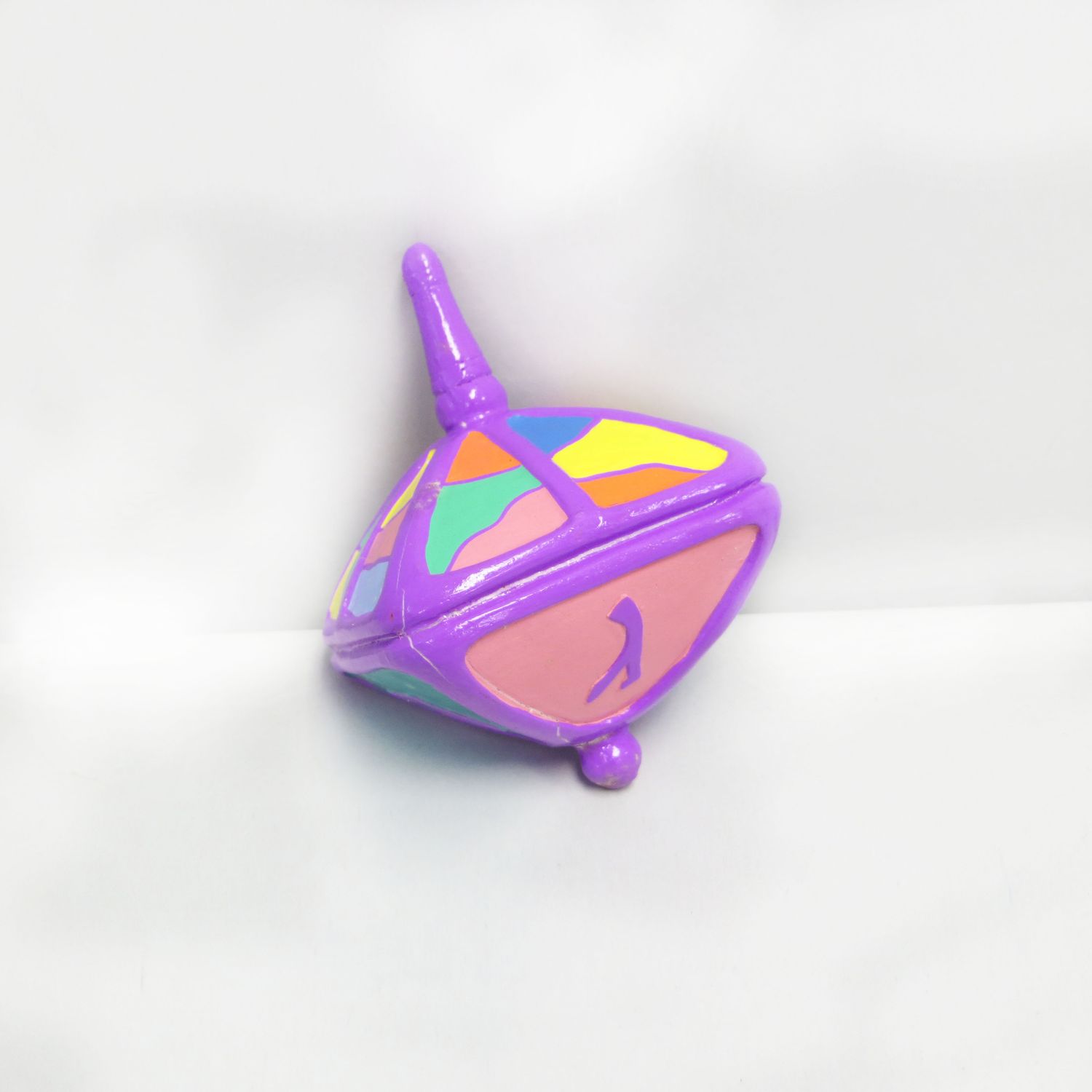 PURPLE CLAY DREIDEL, 4"