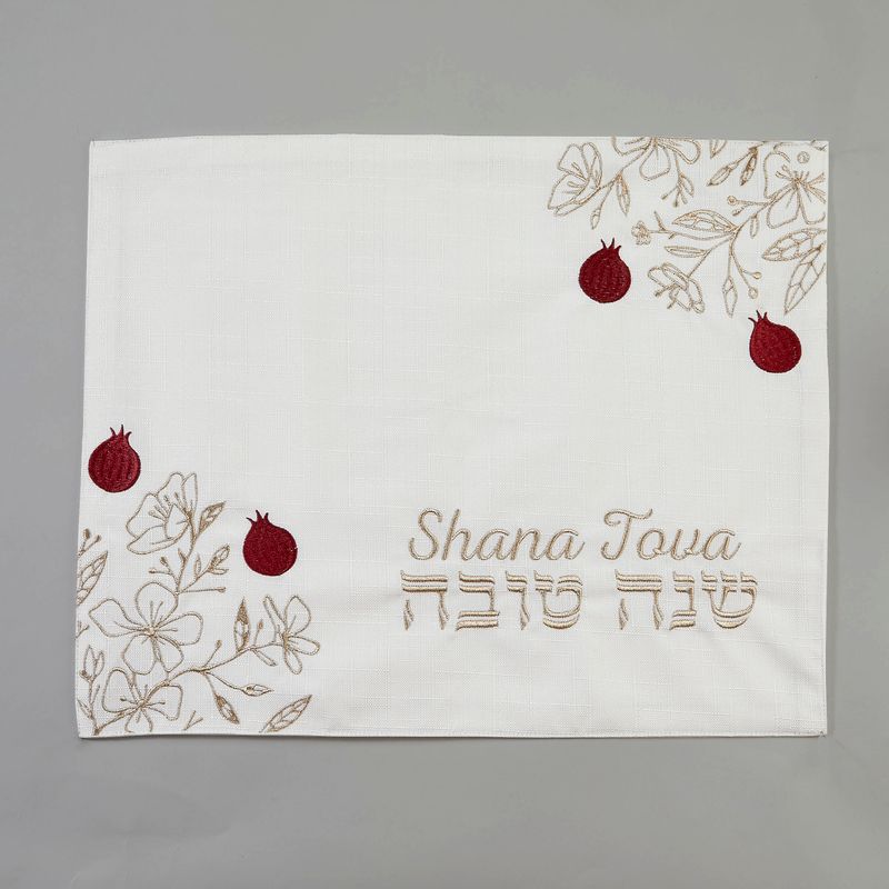 ROSH HASHANAH CHALLAH COVER,POLY W/GOLD EMBROIDRY,16"x20",PVC BAG