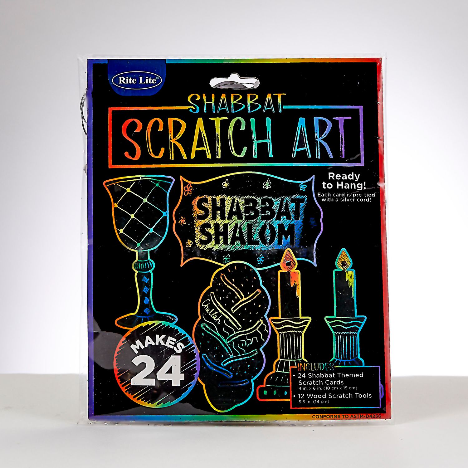 SHABBAT SCRATCH ART PRISMATIC, MAKES 24, HEADER