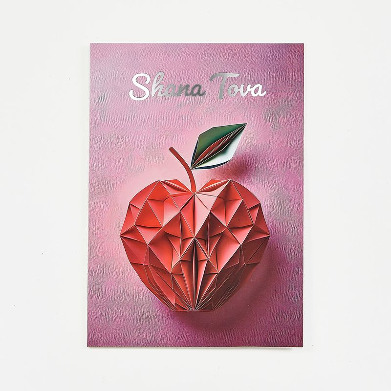 ROSH HASHANAH PACKAGE CARDS, "ORIGAMI APPLE"