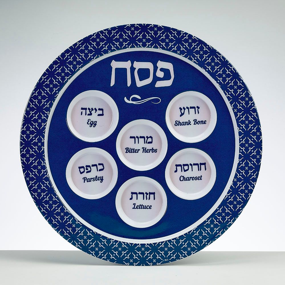 SEDER PLATE, "CLASSIC", MELAMINE, 12", LABEL