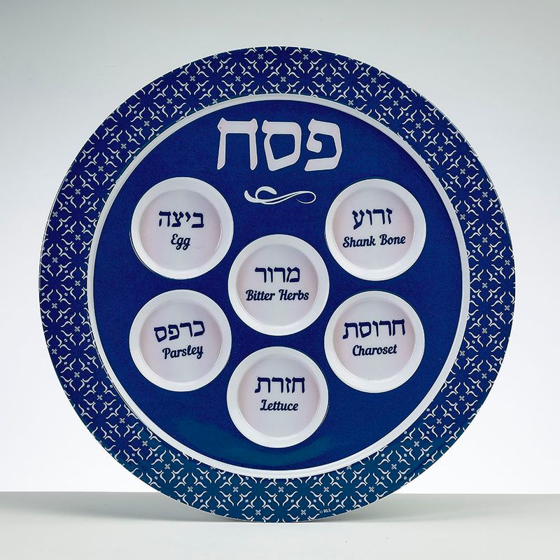 SEDER PLATE, "CLASSIC", MELAMINE, 12", LABEL
