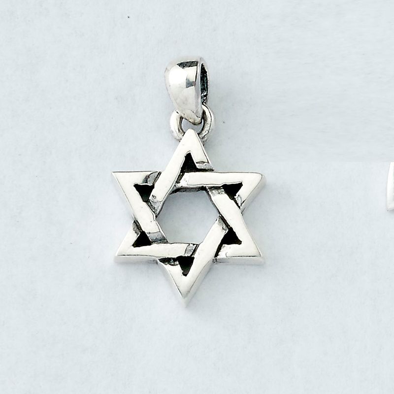 SYMMETRICAL STAR PENDANT, STERLING SILVER, 0.75", POLYBAG