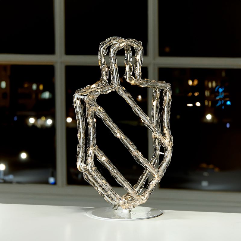 TWINKLING DREIDEL LED DECO,CLEAR PS,INDOOR,BATT OP, 9.5",COLRBX