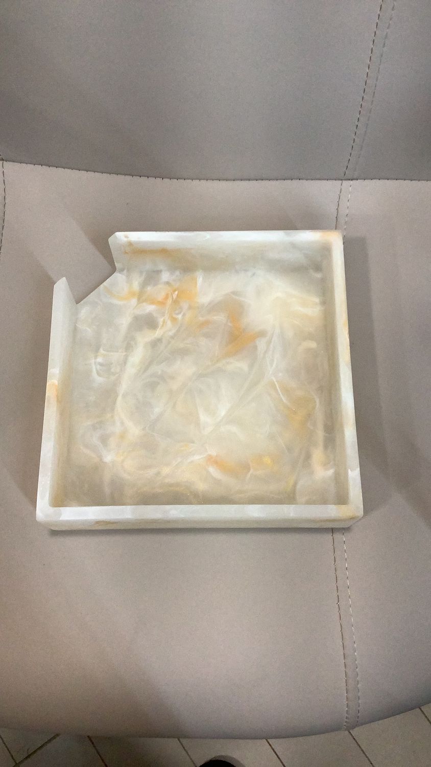 Napkin Holder - Square - Resin - Gold