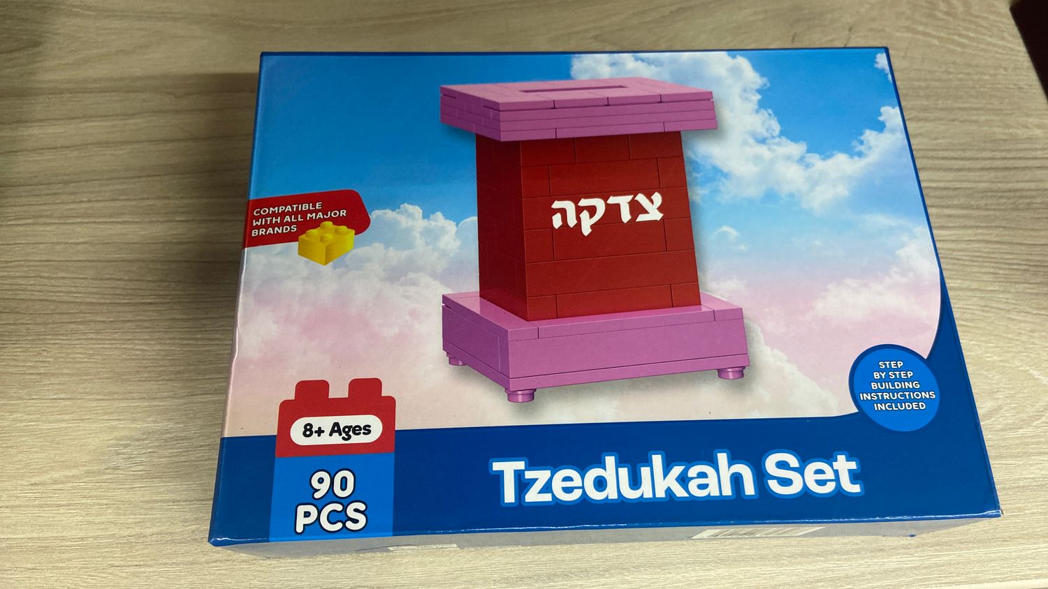 Mitzvah Blocks Tzedukah Pink