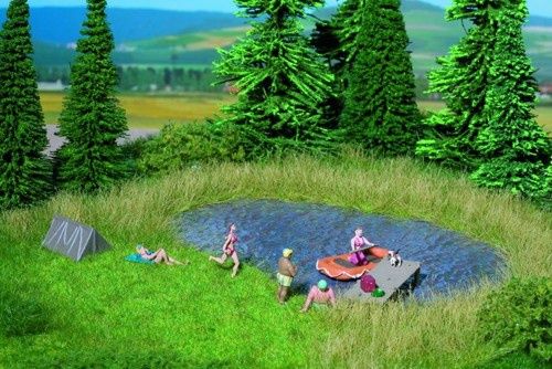 Bathing Lake Nature + Mat 22x20cm with Grass Tufts (10)